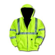 J206 Men's High-Visibility Class 3 Thermal-Lined Hooded Zip-F