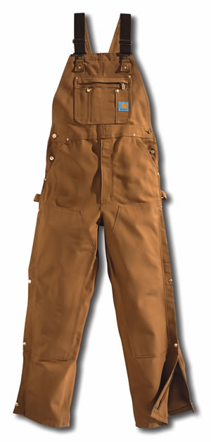 R37:  Duck Zip-to-Thigh Bib Overall � Unlined