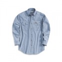104368 - Loose Fit Mid Weight Chambray Long Sleeve Shirt